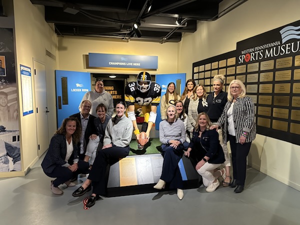 Group photo of TFL alumnae at the Western Pennsylvania Sports Museum during the Pittsburgh Evening of Excellence